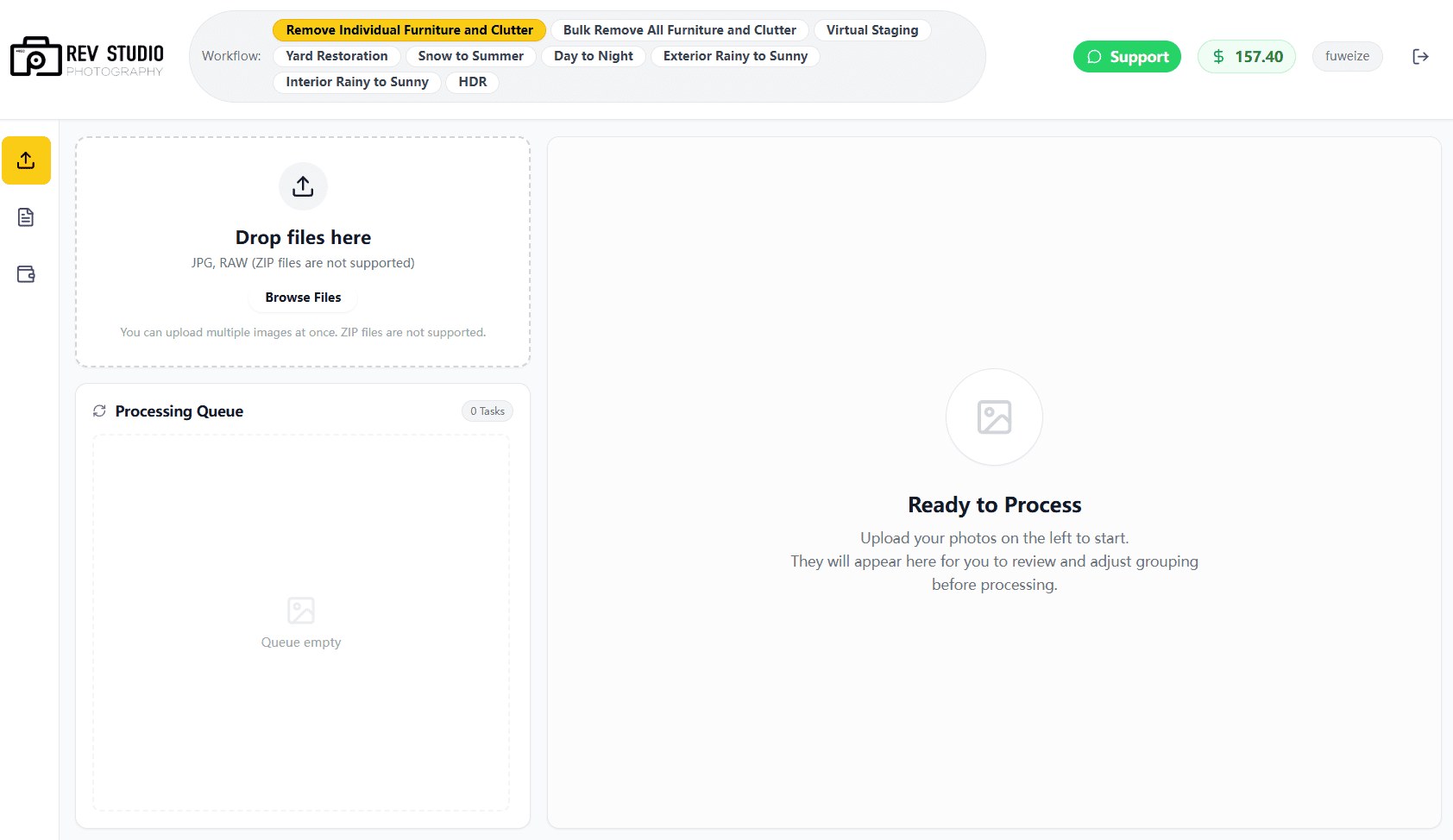 Screenshot of a web tool interface showing a file upload and processing status.