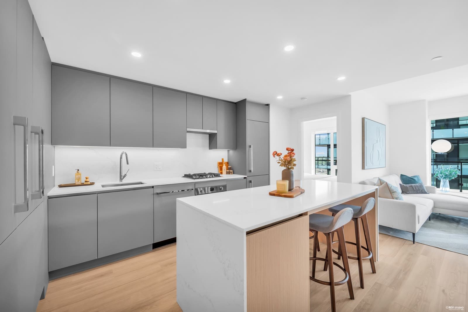 Modern condo interior captured for a 3D virtual tour by REV Studio