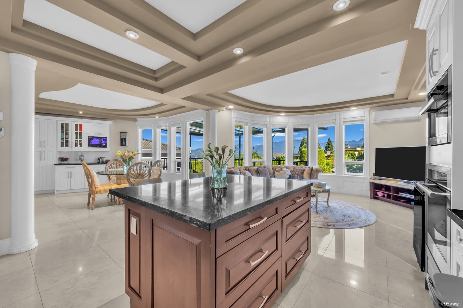 HDR interior of a luxury living space captured for a Matterport 3D tour by REV Studio